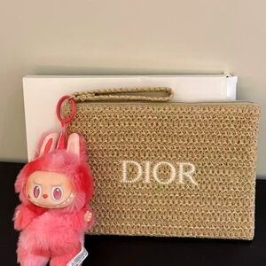 Dior Woven Wristlet Cosmetic  Bag
